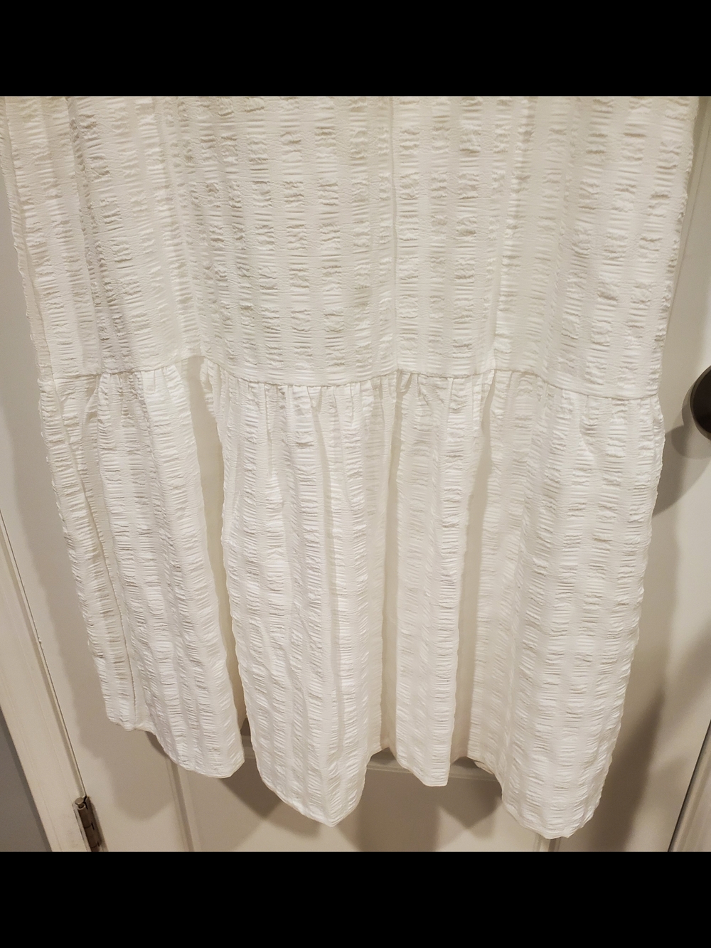 White Textured Button-Front Long Dress XL - Picture 5 of 6